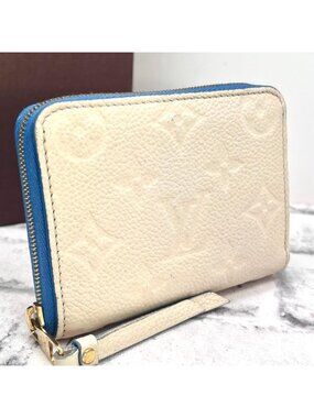Louis Vuitton Blue Jean Monogram Empreinte Zippy Coin